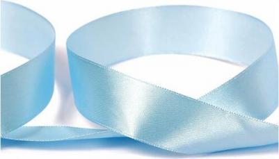 Лента атласная однотонная 25мм, метражом, 073, бледно-синий, 100%полиэстер, 1м
