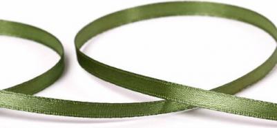Лента атласная однотонная 6мм, метражом, 085, серо-зелёный, 100%полиэстер, 1м