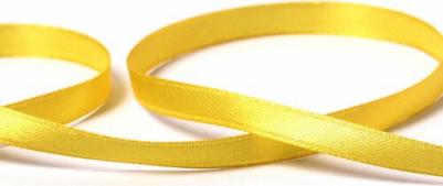 Лента атласная однотонная 6мм, метражом, 128, желтый, 100%полиэстер, 1м