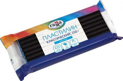 Пластилин "Классический", 250 грамм, черный – фото 5
