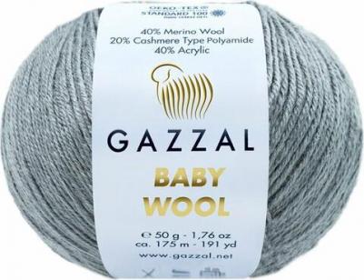 Пряжа Baby Wool серый, 40%шерсть мериноса/20%кашемирПА/40%акрил, 175м, 50г, 5шт – фото 1