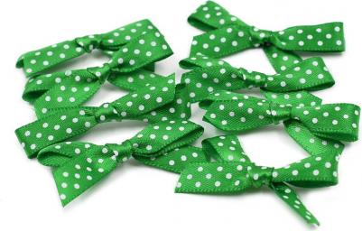 Бантики пришивные, цвет: зеленый горох, 8 штук 7722060 – фото 2
