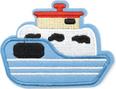 Термоаппликация 'Кораблик', голубой 7,2*8,5см