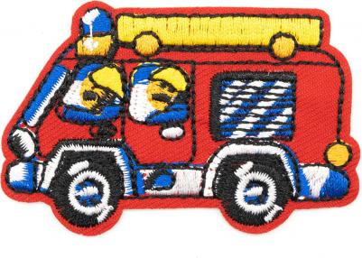 Термоаппликация 'Пожарные в машине', 7,2*4см