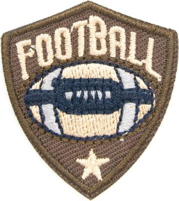 Термоаппликация Регби, эмблема, коричневая, 3.3*3.7см – фото 1