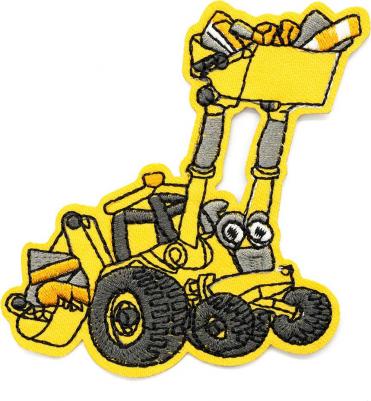 Термоаппликация 'Трактор с глазами', желтый 7,2*8см