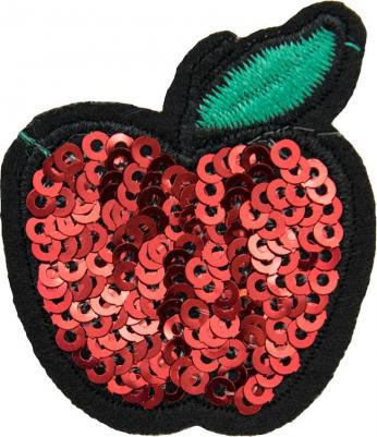 Термоаппликация 'Яблоко', красное, 3.8*4.5см – фото 1