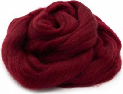 Лента для валяния полутонкая, 100% шерсть, 50гр (091 вишня) – фото 1
