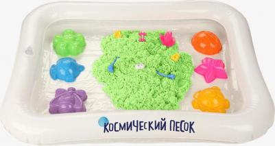 Набор Зелёный 1 кг песочница и формочки, коробка – фото 3