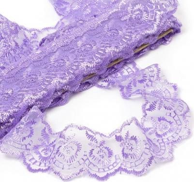Кружево капрон шир.45мм цв. сиреневый уп.9,14м – фото 3
