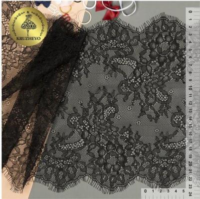 Кружево реснички ширина 240 мм, цвет 02 черный, 3 м (TBY.75227.02) – фото 1