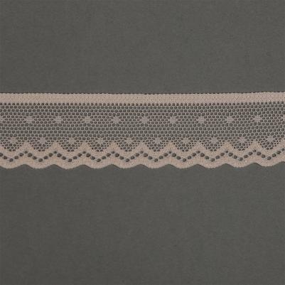 Кружево-стрейч, арт.TBY.8028, 25мм, цвет L168 серебристый пион, уп.50м