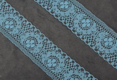 Кружево трикотажное, 40 мм, цвет 05, голубой, 27,4 м (TBY.1660.05) – фото 1