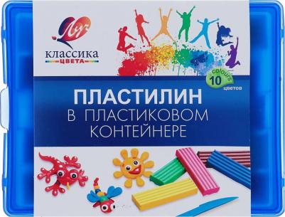 Пластилин классический Классика 10 цветов 200 г со стеком – фото 6