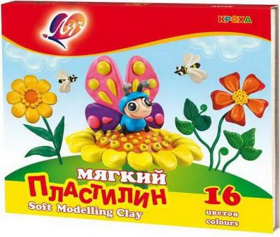 Пластилин восковой Кроха 16 цветов со стеком 240 г – фото 1