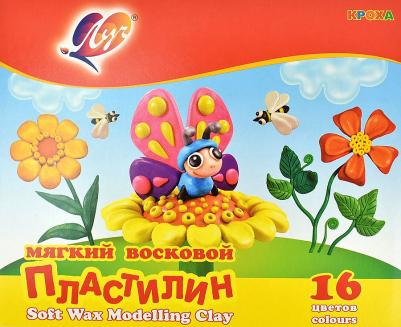 Пластилин восковой Кроха 16 цветов со стеком 240 г – фото 14