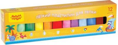 Легкий пластилин для лепки, 12 цветов, 120 г – фото 1
