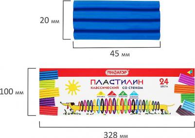 Пластилин классический "Веселая такса", 24 цвета, 360 г, со стеком – фото 6