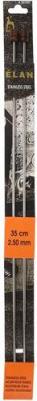 35307 Спицы вязальные прямые ELAN 2,50мм*35см, сталь, 2шт – фото 1