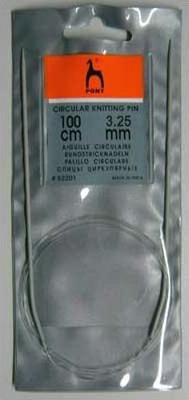 52206 Спицы вязальные круговые 3,25мм*100см, алюм – фото 1