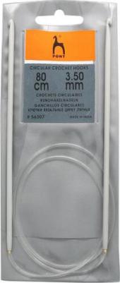 56307 (46907) Крючок вязальный циркулярный 3,50мм*80см, алюм./пластик