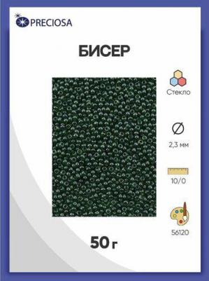 Бисер 56120 прозрачный с жемчужным покрытием 10/0, круглое отверстие, 50 г – фото 1