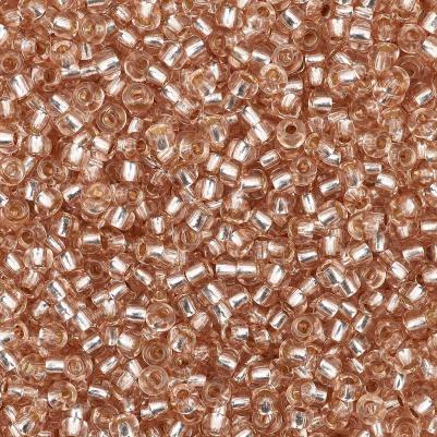 Бисер 78212 прозрачный с серебристым центром 10/0, круглое отверстие, 50 г