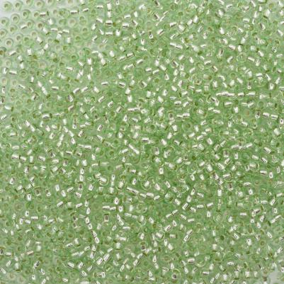 Бисер 78261 прозрачный с серебристым центром 10/0, круглое отверстие, 50 г