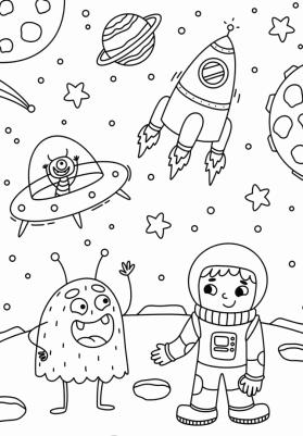 Раскраска с карандашами. На другой планете – фото 3