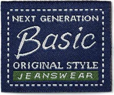 925667 Термоаппликация Джинсовый ярлык прямоугольный Basic ORIGINAL STYLE, синий цвет – фото 1