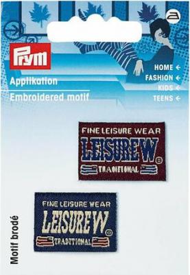 925687 Аппликация прмоугольный джинсовый ярлык синего/красн. цв. Leisure Wear 4627195005274 – фото 1