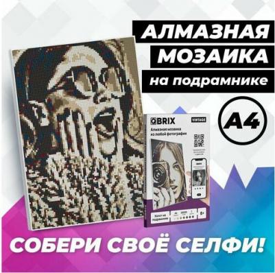 Алмазная фото-мозаика на подрамнике VINTAGE 40005 А4, 7 цветов, 22000 страз – фото 2