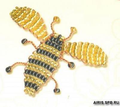 Набор для создания украшения из бисера Пчела 3*4см – фото 2