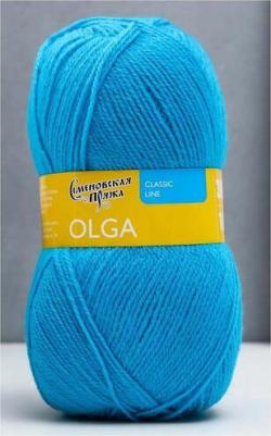 Пряжа Olga, 50 % шерсть, 50 % акрил, 500 г, 392 м, 5 шт., 290 бирюзово-голубой