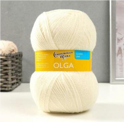 Пряжа Olga (ОльгаПШ) 50% шерсть 50% акрил 392м/100гр (25 суровый) – фото 1
