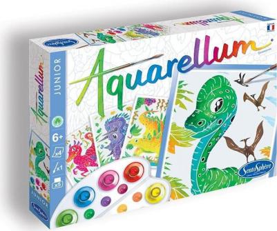 Акварельная раскраска Динозавры