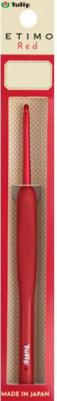 Крючок для вязания с ручкой ETIMO Red 3мм, алюминий/пластик, красный, арт.TED-050e