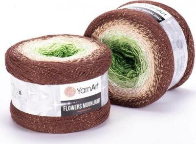 Пряжа Flowers голубая бирюза-розовый-фуксия, 55%хлопок/45%акрил, 1000м, 250г, 1шт – фото 3