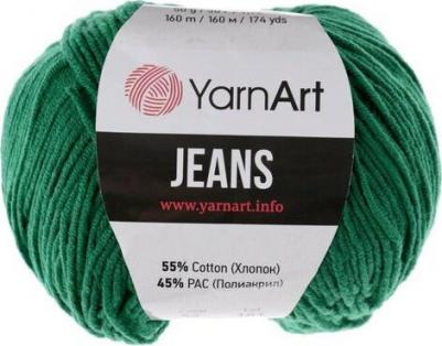 Пряжа Jeans 55% хлопок, 45% акрил 160 м /50 гр (52 зеленый) – фото 5