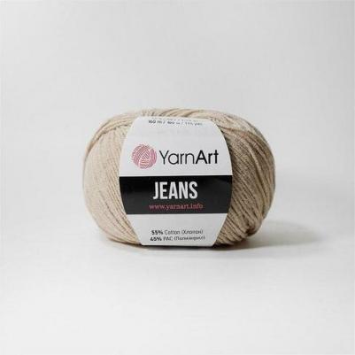 Пряжа Jeans 87 светло-бежевый 55% хлопок, 56% полиакрил 50г 160м 5шт – фото 2