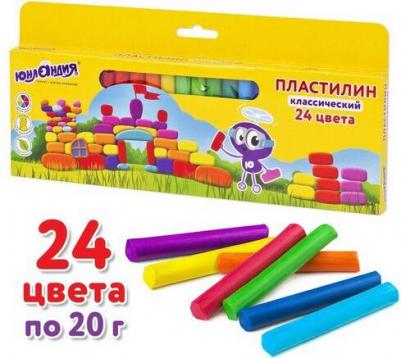 Пластилин классический ЮНЛАНДИК-АРХИТЕКТОР, 24 цв., 480 г, ВЫСШЕЕ КАЧЕСТВО – фото 4