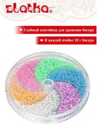 Набор бисера для рукоделия №5 6 цветов, 11/0, матовый – фото 3