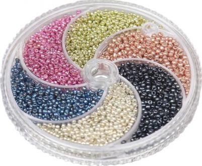 Набор бисера для рукоделия №5 6 цветов, 11/0, матовый – фото 4