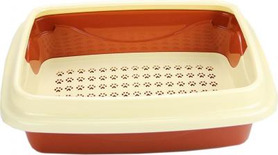 Туалет большой для кошек Триплекс, 38х48х16см, терракотовый