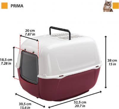 Туалет для кошек закрытый Prima с угольным фильтром, зеленый,52,5х38х39,5 см – фото 5