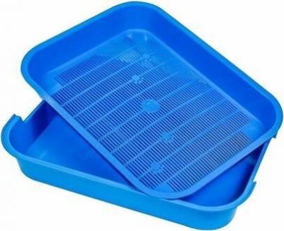 туалет для кошек с сеткой Колор 38 х 28 х 5,5 см. Синий – фото 1