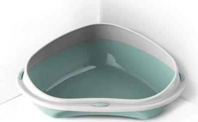 Туалет угловой с бортиком для кошек Shuttle, 58х48х20,5 см, зеленый – фото 2