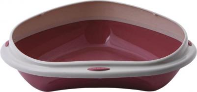 Туалет угловой с высоким бортиком для кошек Shuttle Corner, 49х40х17,5 см, розовый