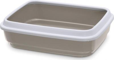 Туалет д/кошек с бортом JERRY, бежево-серый, 50х40х14,5см