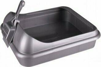 Туалет-лоток для кошек Верный друг 45.5х35.5х15 см серый – фото 5